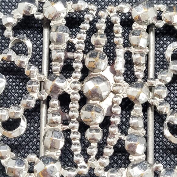 Victorian Steel Cut Crown Buckle Metal Two-Piece Hook Eye Antique Vintage Style - Picture 6 of 11